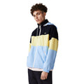 Black-Light Blue-Yellow - Close up - Lacoste Mens Colour Block Water Resistant Hooded Jacket