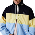 Black-Light Blue-Yellow - Pack Shot - Lacoste Mens Colour Block Water Resistant Hooded Jacket