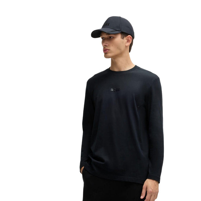 Black - Lifestyle - Boss Mens Togn Mirror Logo Long-Sleeved T-Shirt