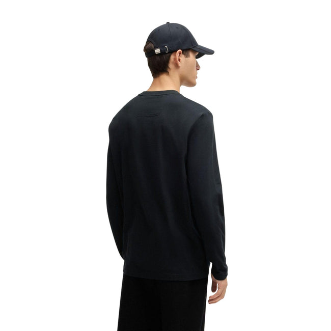 Black - Back - Boss Mens Togn Mirror Logo Long-Sleeved T-Shirt