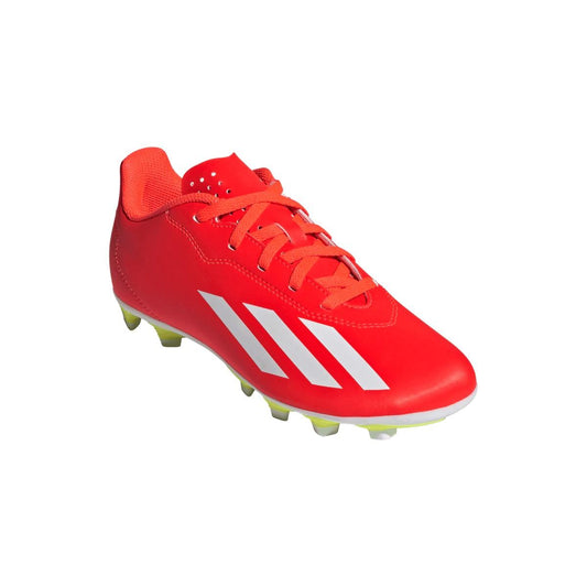 Red - Front - Adidas Childrens-Kids X Crazyfast Club Flexible Ground Football Boots