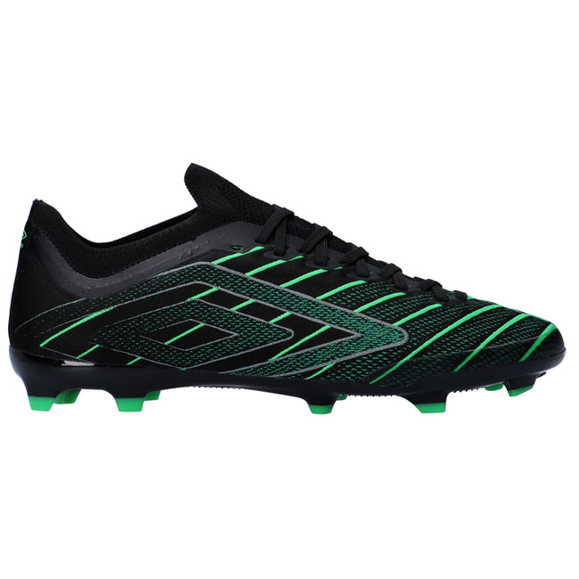 Black-Green - Front - Umbro Mens Velocita Elixir Premier Firm Ground Football Boots
