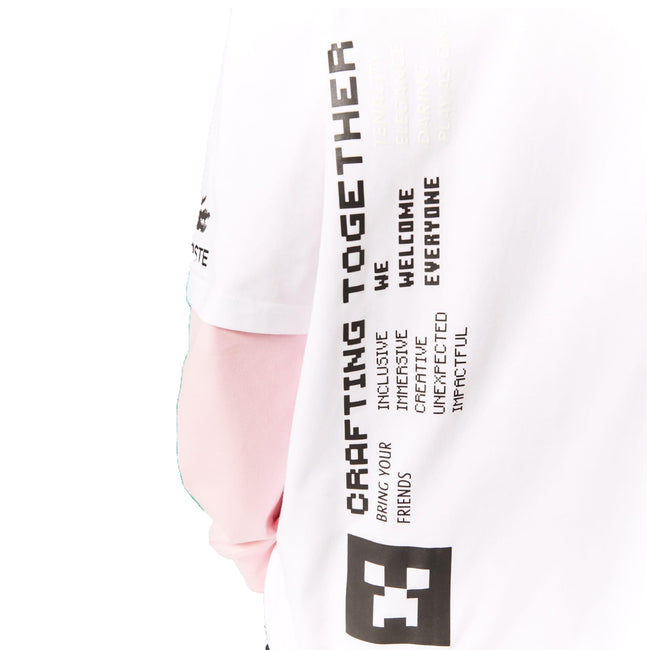 White - Side - Lacoste Mens Minecraft Organic Cotton T-Shirt