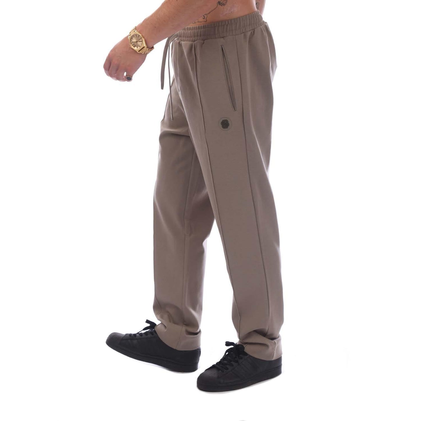 Green - Side - Hugo Boss Mens Hadim TL Double Baffle Monogram Tracksuit Bottoms