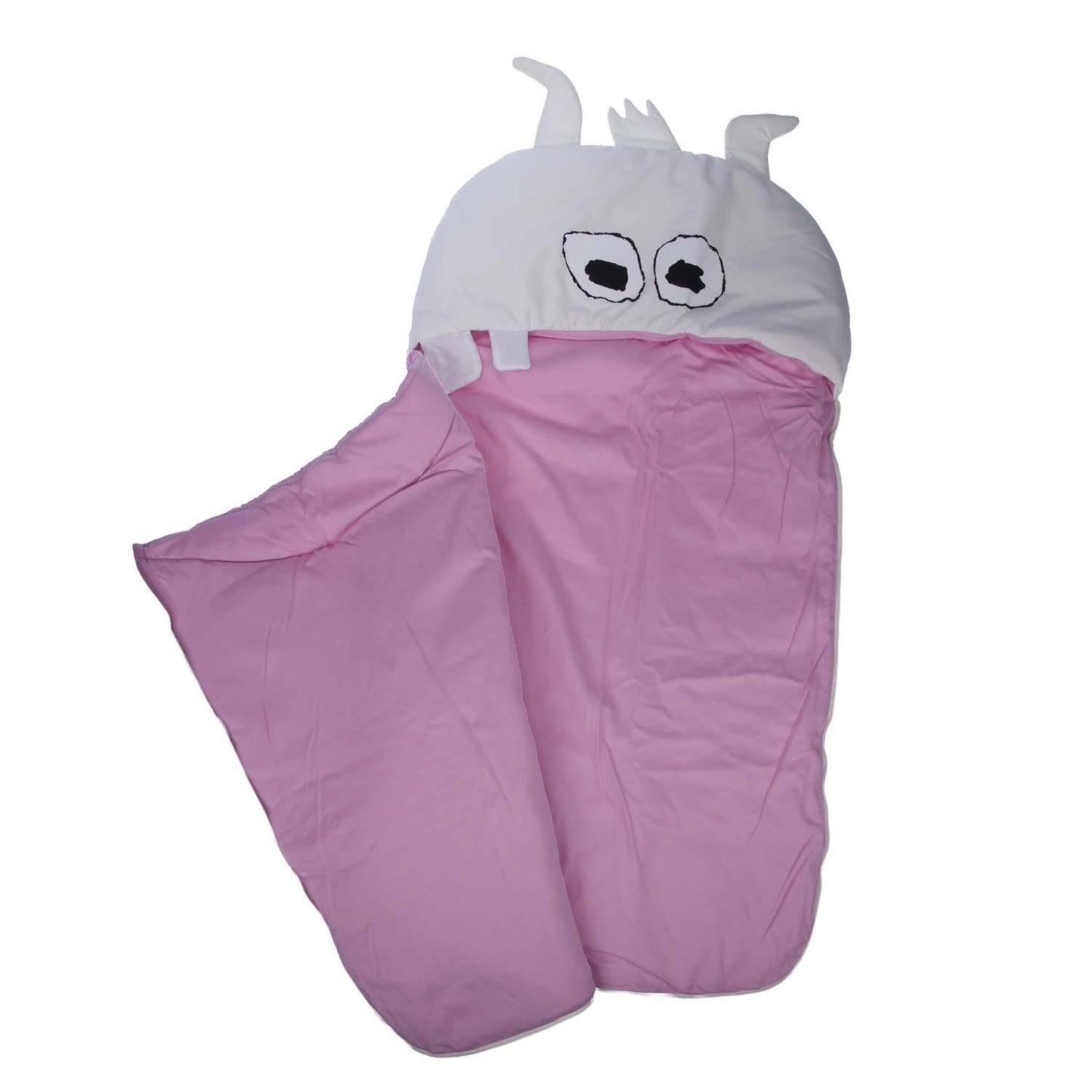 Off White-Pink - Side - Off White Baby Padded Monster Pushchair Footmuff