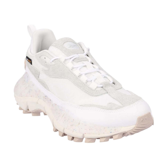 White - Front - Reebok Mens Zig Kinetica 2.5 Edge Suede Trainers