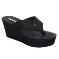 Black - Front - Rocket Dog Womens-Ladies Diver Wedge Sandals