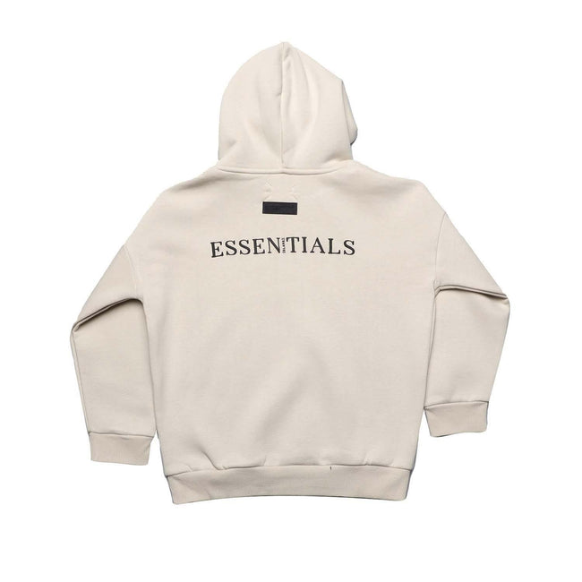 Oatmeal - Back - Blank Essentials Childrens-Kids Fleece Pull Over Hoodie