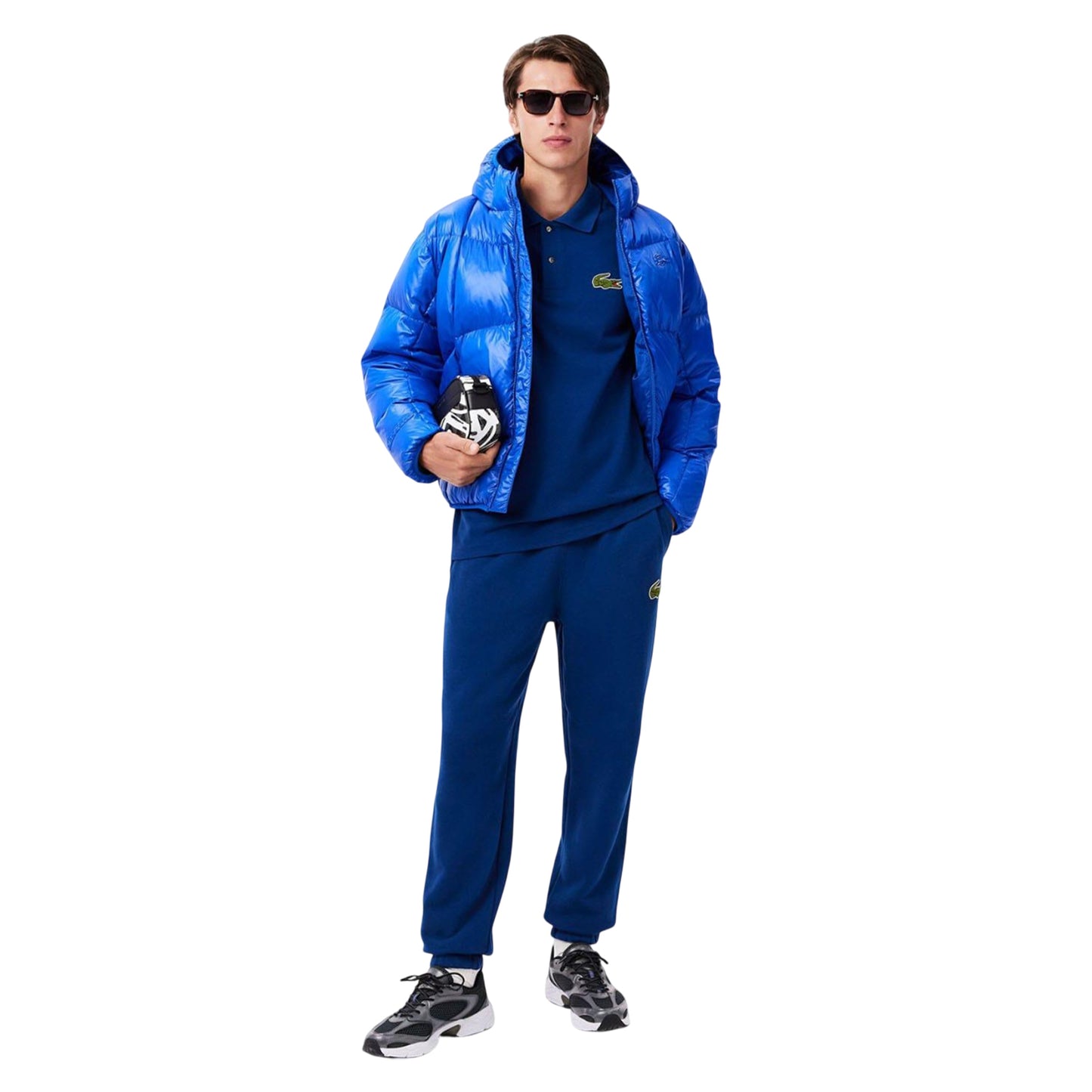 Blue - Pack Shot - Lacoste Unisex Adult L.12.12 Badge Pique Loose Fit Polo Shirt