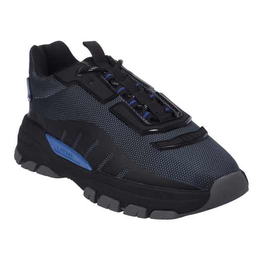 Black-Blue - Front - Lavair Mens Exo Trainers