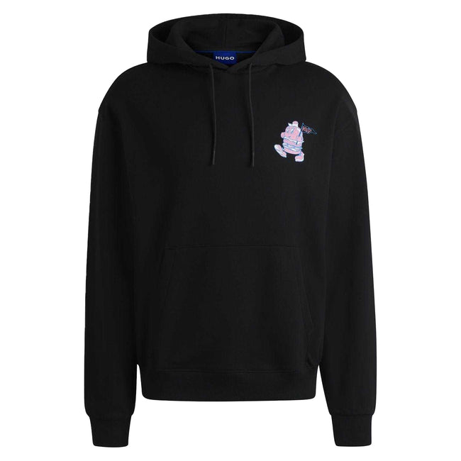 Black - Front - Hugo Unisex Adult Namiko Back Print Hoodie