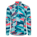 Blue-Pink - Front - Umbro Mens Premier Graphic Print Warm Up Midlayer