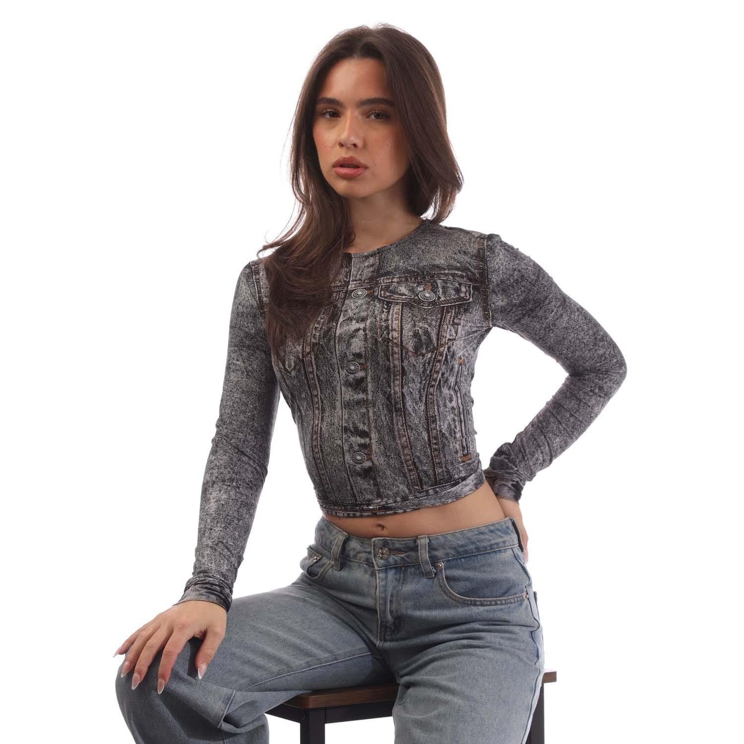 Grey - Lifestyle - Diesel Womens-Ladies T-Clau-N1 Crop Top