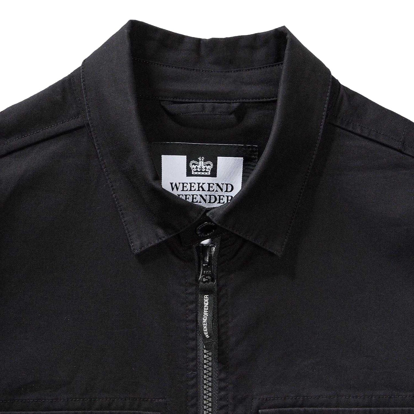 Black - Pack Shot - Weekend Offender Mens Formella Dual Pocket Overshirt
