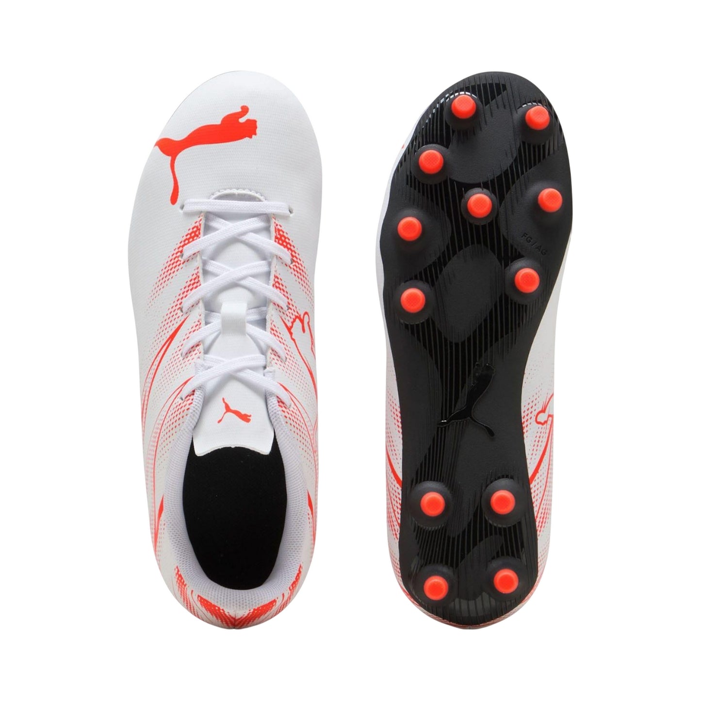 White - Close up - Puma Childrens-Kids Attacanto FG-AG Football Boots
