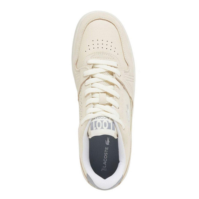 White-Grey - Close up - Lacoste Womens-Ladies Leather Trainers