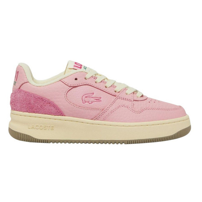 Pink - Back - Lacoste Womens-Ladies Leather Trainers