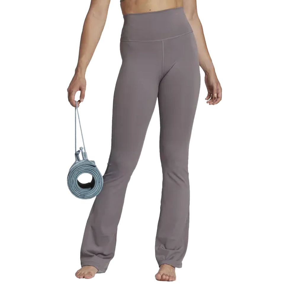 Grey - Lifestyle - Adidas Womens-Ladies Yoga Studio Flared Tight Leggings