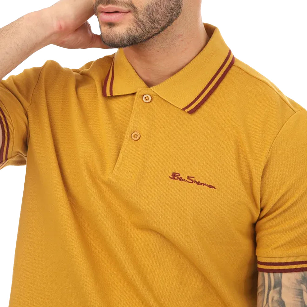 Mustard - Lifestyle - Ben Sherman Mens Twin Tip Polo Shirt
