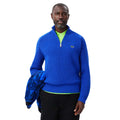 Blue - Side - Lacoste Mens Zipper Carded Wool High-Neck Jumper