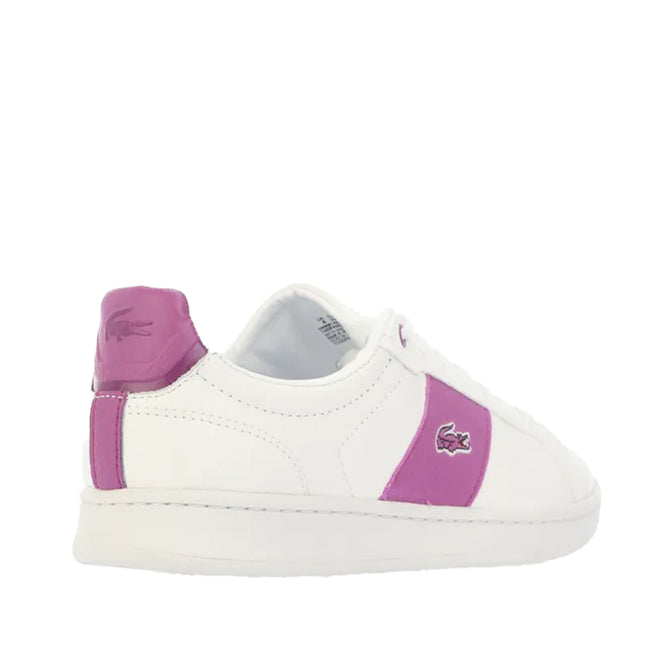 White-Purple - Lifestyle - Lacoste Womens-Ladies Carnaby Pro Leather Trainers