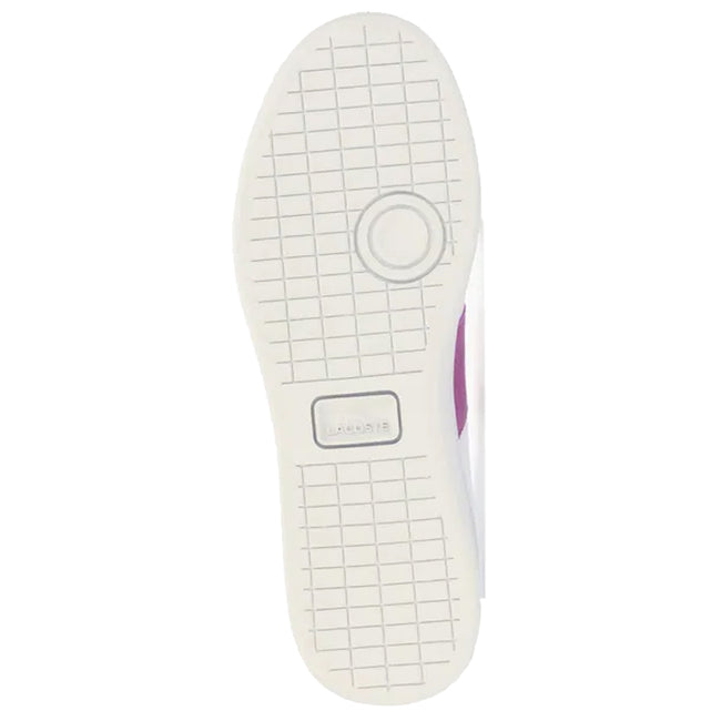 White-Purple - Side - Lacoste Womens-Ladies Carnaby Pro Leather Trainers