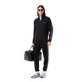 Black - Side - Lacoste Mens Logo Strip Zipped Sweatshirt