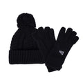 Navy - Back - New Era Childrens-Kids Knitted Beanie & Gloves Set