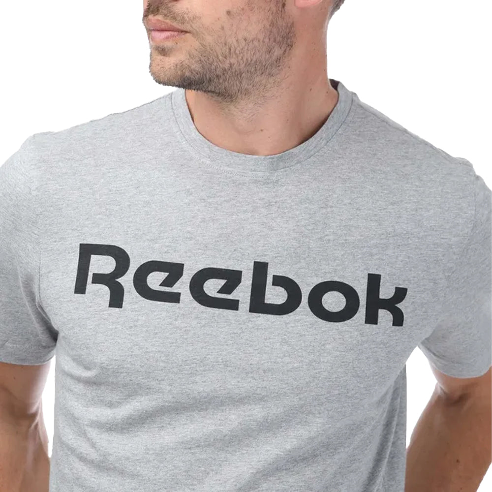 Grey Heather - Side - Reebok Mens Series Linear Graphic Logo T-Shirt