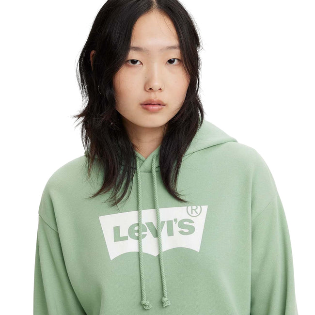 Green - Side - Levis Womens-Ladies Standard Logo Hoodie
