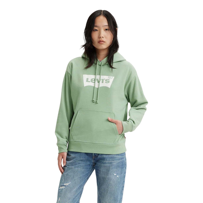 Green - Front - Levis Womens-Ladies Standard Logo Hoodie