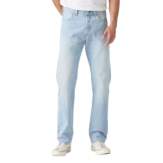 Light Blue - Front - Levis Mens 501 Original Jeans