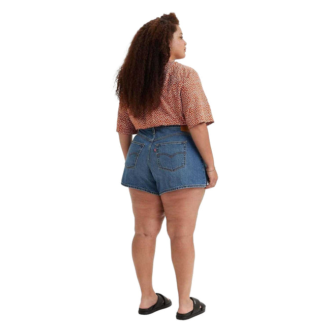 Blue - Back - Levis Womens-Ladies 80´s Mom Shorts
