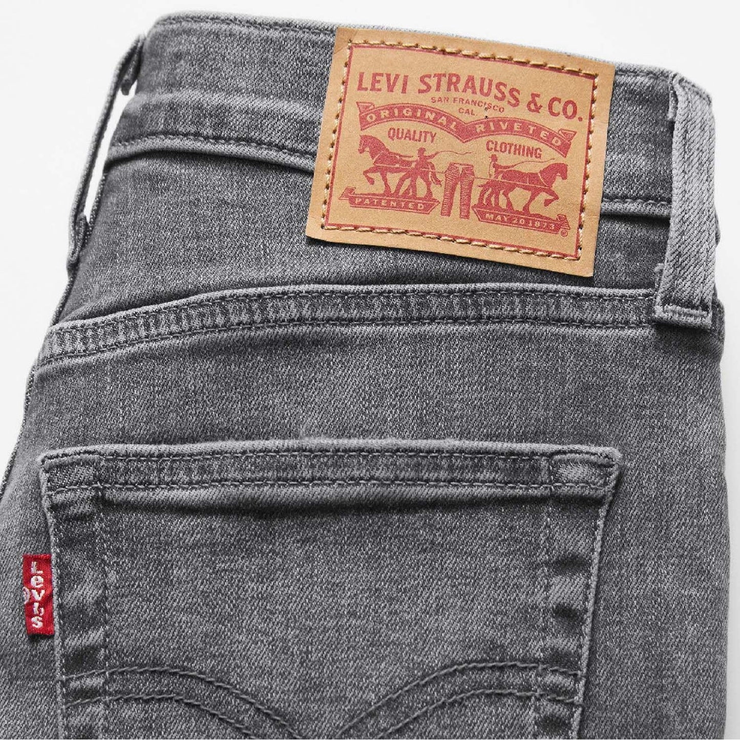 Grey - Pack Shot - Levis Womens-Ladies 720 High Rise Super Skinny Jeans