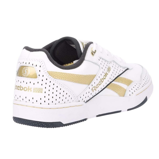 White-Gold - Side - Reebok Unisex Adult BB 4000 II Leather Trainers