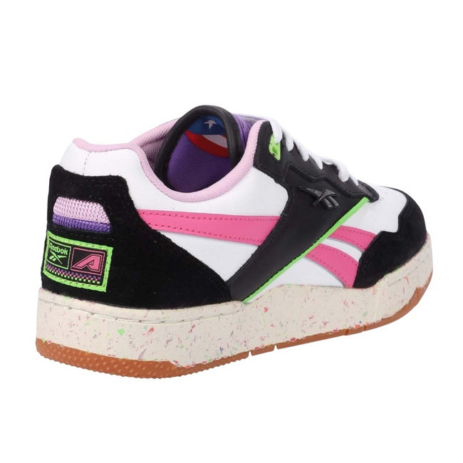 Black-Pink - Side - Reebok Unisex Adult BB 4000 II Leather Trainers