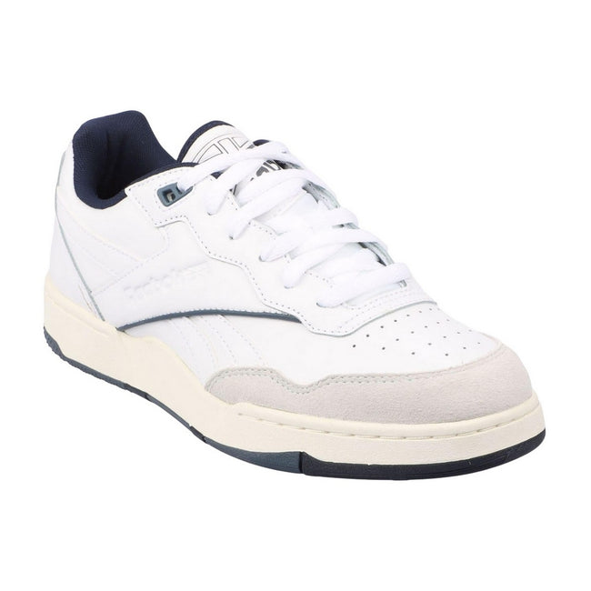 White-Navy - Front - Reebok Unisex Adult BB 4000 II Leather Trainers