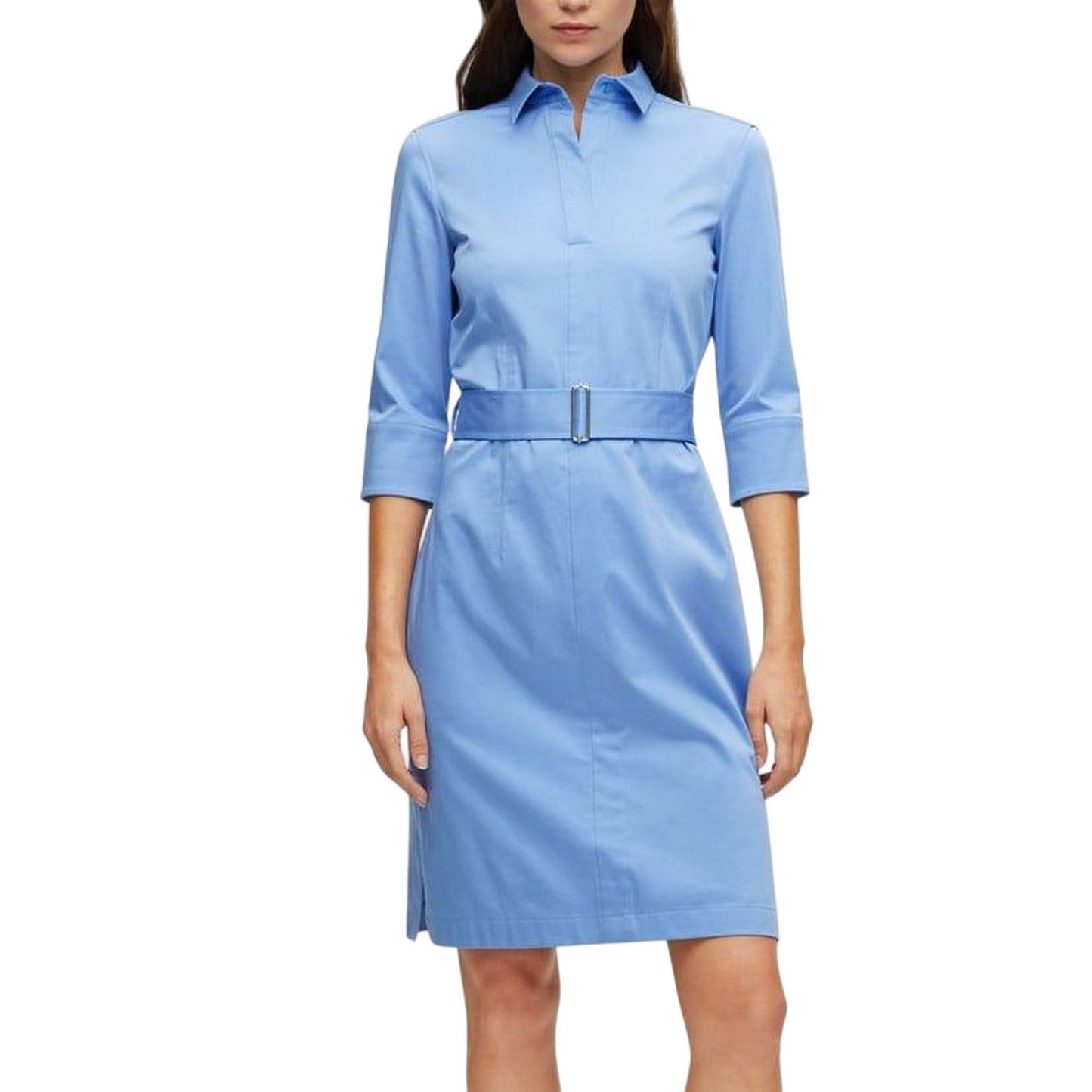 Blue - Lifestyle - Boss Womens-Ladies Daliri1 Shirt Dress