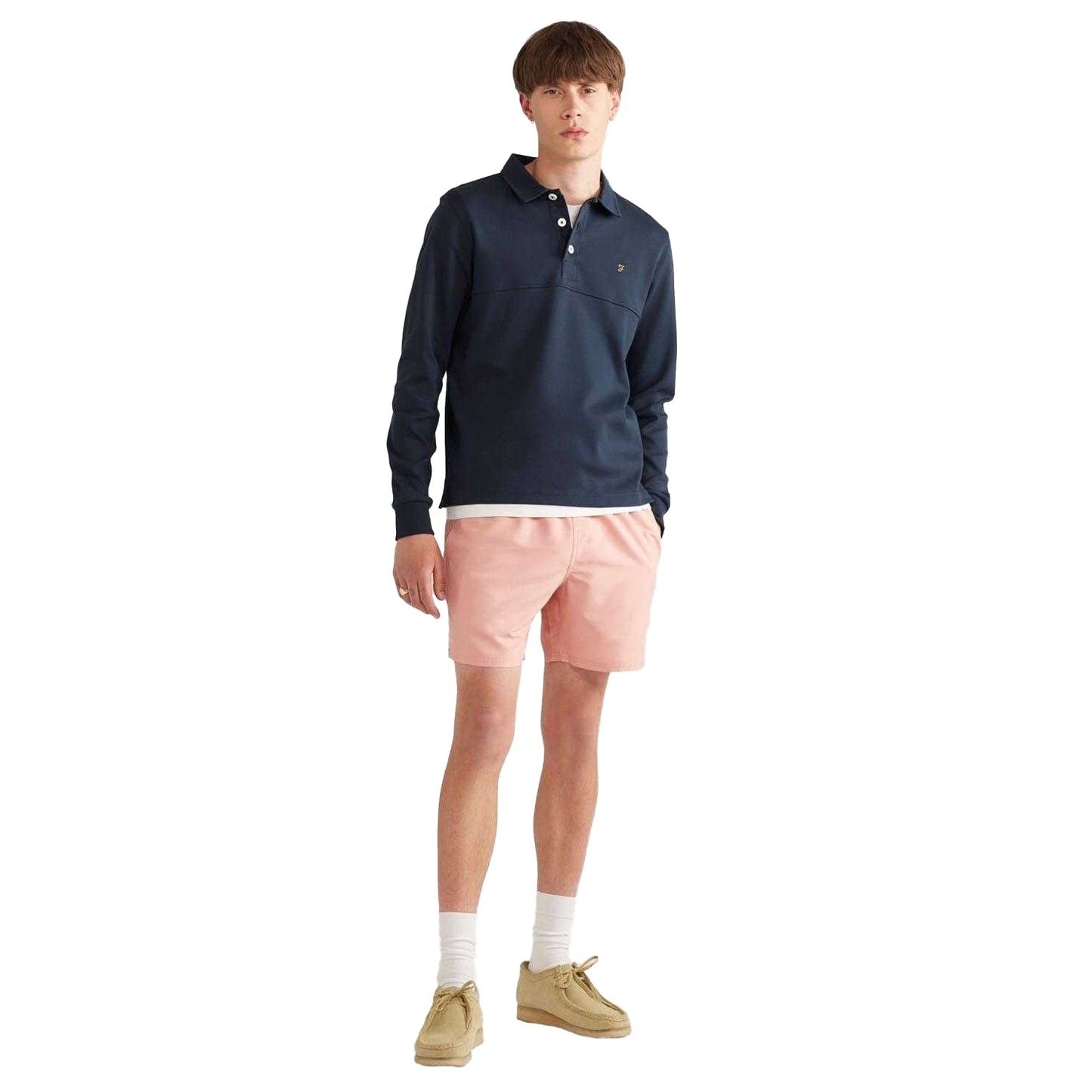 Pink - Back - Farah Mens Colbert Swim Shorts