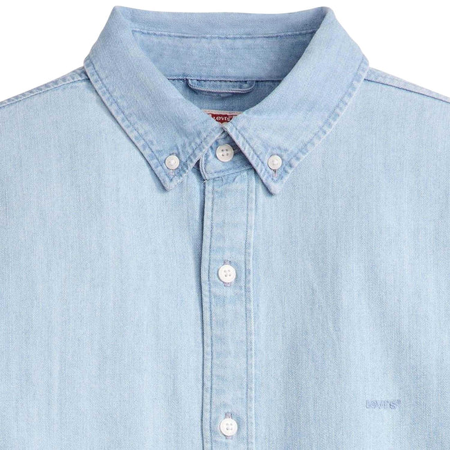 Light Blue - Side - Levis Mens Authentic Button-Down Long-Sleeved Shirt