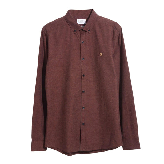 Brown - Front - Farah Mens Steen Long-Sleeved Shirt