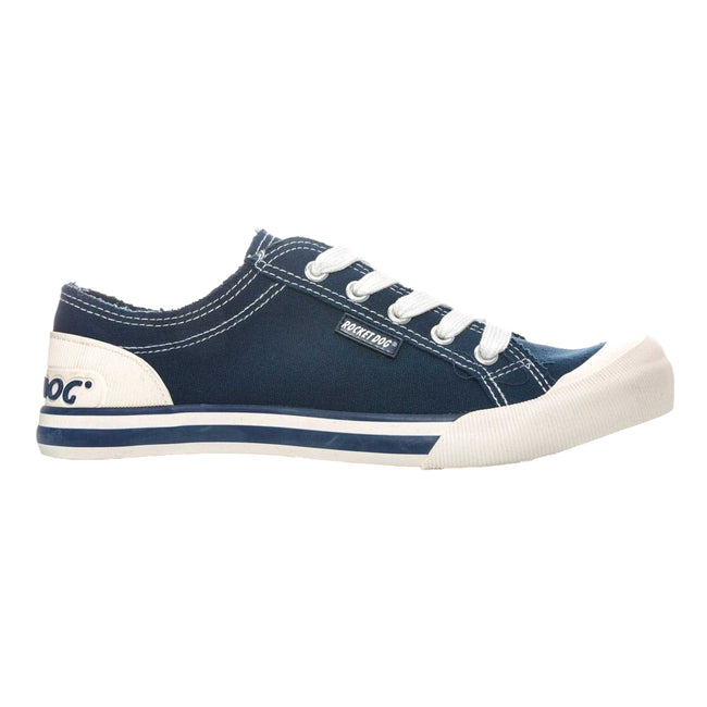 Navy - Side - Rocket Dog Womens-Ladies Jazzin 8A Canvas Trainers