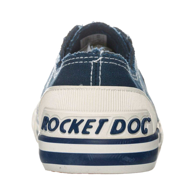 Navy - Close up - Rocket Dog Womens-Ladies Jazzin 8A Canvas Trainers
