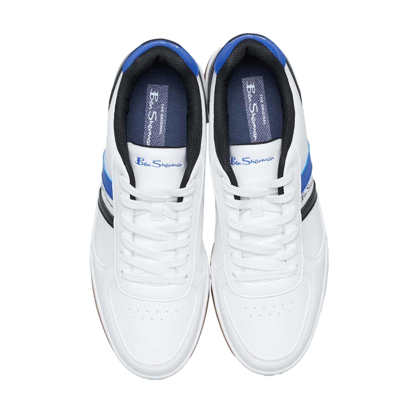 White-Blue - Lifestyle - Ben Sherman Mens Curved Trainers