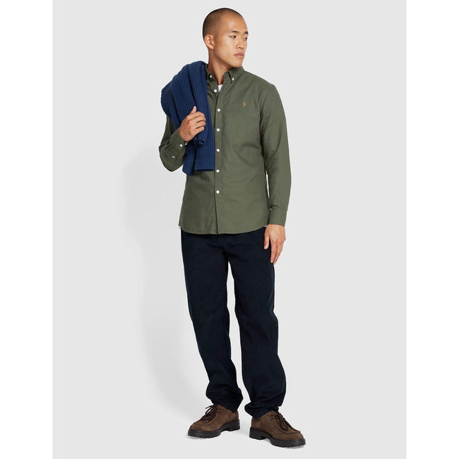 Green - Lifestyle - Farah Mens Brewer Slim Shirt