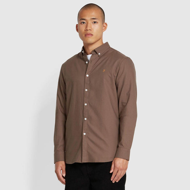 Charcoal - Front - Farah Mens Brewer Slim Shirt