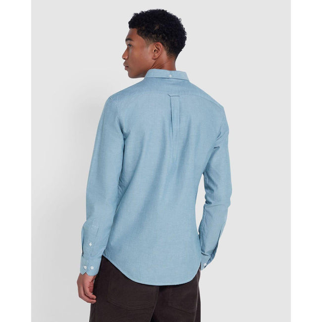 Dark Green - Back - Farah Mens Brewer Slim Shirt
