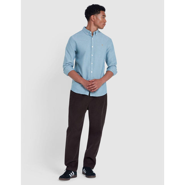 Dark Green - Side - Farah Mens Brewer Slim Shirt