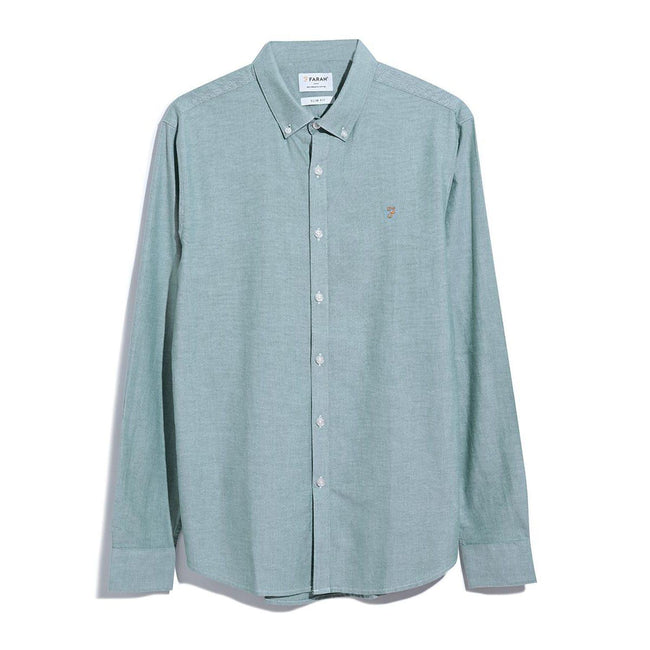Green - Front - Farah Mens Brewer Slim Shirt