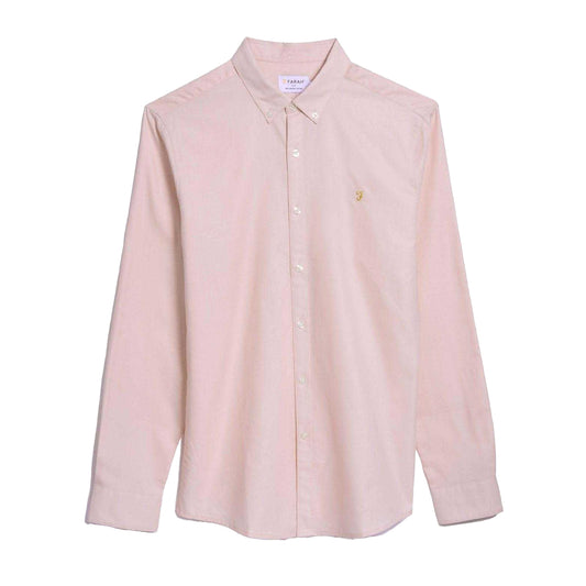 Pink - Front - Farah Mens Brewer Slim Shirt